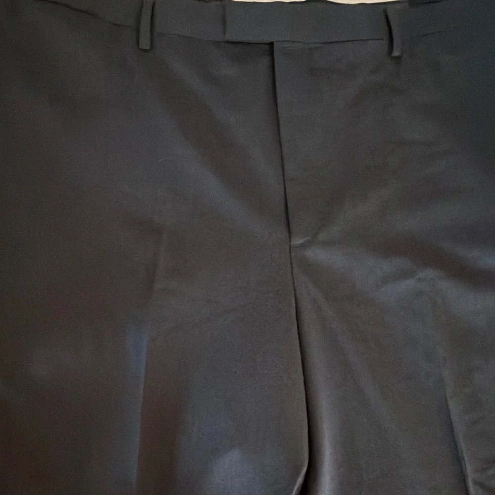 Banana Republic Men's 44x32 Black Super 120s Wool Italian Flat Front Dress Pants